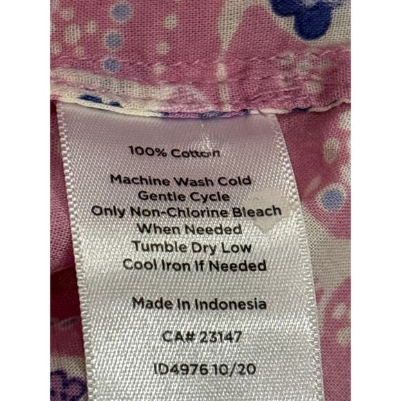 Talbots Women's Small Petite Pink Floral Summer Chic Button Up Long Sleeve Shirt - Picture 4 of 10